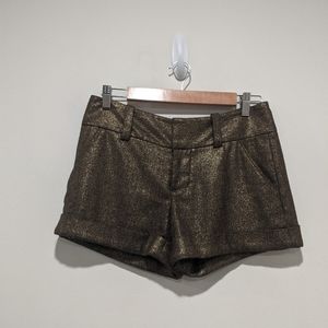 Alice + Olivia x Scoop Brown Metallic Shorts